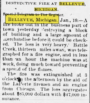 Bellevue - Jan 26 1881 Article